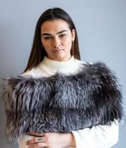The Fur and Leather Centre - Natural Silver Fox Knit Wrap S19-14141