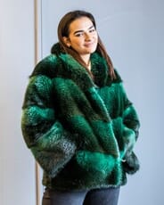 The Fur and Leather Centre - Green Dyed Long Hair Beaver Jacket S20-10524